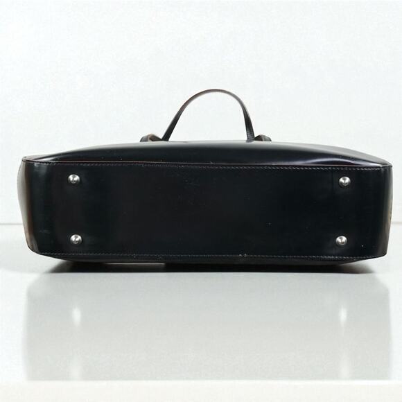 ANYA HINDMARCH Italian Leather Bow Handbag Tote Black Clasic Luxury Designer Y2K - Picture 8 of 13